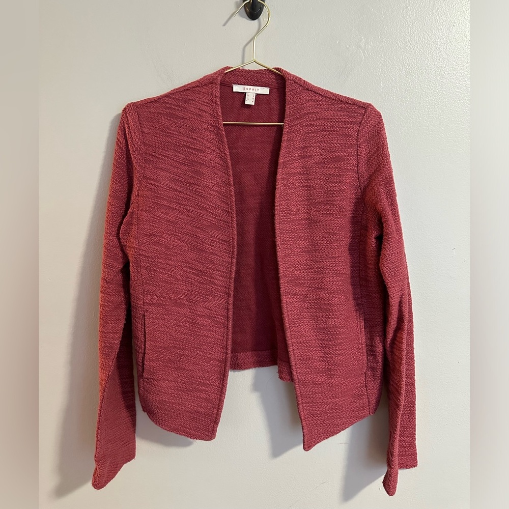 Esprit Red Textured Open Blazer size Small
